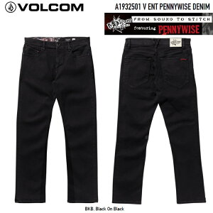 VOLCOM �{���R�� �y VOLCOM ENTERTAINMENT PENNYWISE DENIM - BKB - Black On Black �z A1932501 �y�j�[���C�Y �R���{ �{���R�� �G���^�[�e�C�����g�@�X�g���b�`�f�j�� VOLCOMJAPAN���K�i