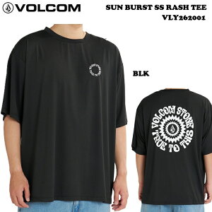 VOLCOM �{���R�� �y SUN BURST SS RASH TEE - BLACK �z VLY262001 ���b�V���K�[�h ���b�V�� ���b�V��T�V���c �T�[�tT�V���c ���Ă��\�h�@���Ă��h�~�@ ���{���K�i 2026 S/S