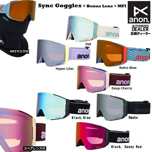 y\񏤕izANON GOGGLE/Am@S[O@Men's Sync Goggles + Bonus Lens+MFI}XN PERCEIVE LENSځ@XyAY}XNt@VN/ 2026 }OiebNi}OlbgjLow Bridge FitiAWAtB