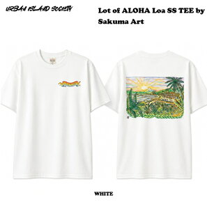 URBAN ISLAND SOCIETY / �A�[�o���A�C�����h�\�T�G�e�B Lot of ALOHA Loa SS TEE by Sakuma Art / �J���[:WHITE �A���n�v�����g����T-�V���c 2026S/S 26SS�@�A�[�g�R���N�V���� HAWAII �n���C�@T�V���c �V���c ���[����