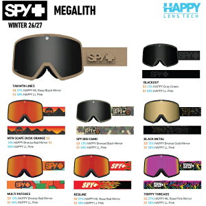 SPY GOGGLE �X�p�C �S�[�O�� 26-27�@Megalith ���K���X HAPPY LENS �iHAPPY LL PINK �X�y�A�����Y�t��) 2027 ���{���K�i�y �������� �z SNOWBOARD SKI SNOWBOARD �X�L�[ �X�m�[�{�[�h �y2026�N10����菇�������\��z