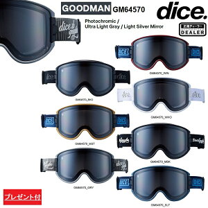 DICE GOGGLE GOODMAN �_�C�X�@�O�b�h�}���@GM64570�@Photochromic / Ultra Light Gray / Light Silver Mirror�y�����z����×ULTRA���C�g�O���C/���C�g�V���o�[�~���[ �@2027�@���{���@���K�i�y���������z�_�C�X�S�[�O