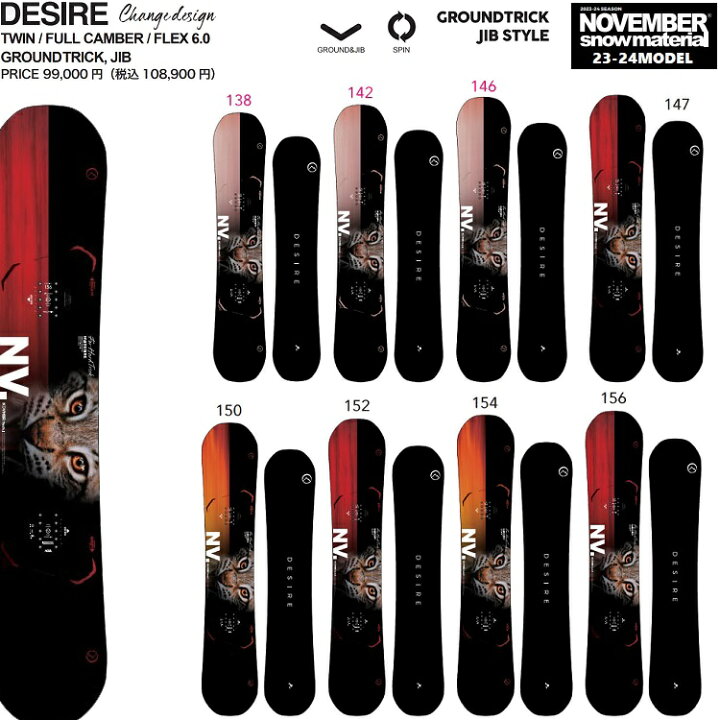 楽天市場】NOVEMBER ノベンバースノーボード DESIRE/ デザイア 23-24 