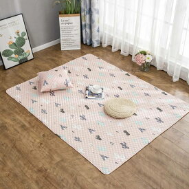 ラグ カーペット 洗える キルトラグマット 約2畳 150×210cm 綿100% 滑り止め 長方形 北欧風 折り畳み おしゃれ ホットカーペット 花柄 50x70cm 床暖房対応 洗濯機で 3畳 約