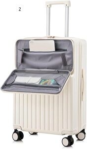 スーツケース 機内持ち込み フロントオープン ストッパー付き キャリーケース 修学旅行 ファスナー S カップホルダー 静音 軽量 キャリーバッグ 大容量 大型 ファスナータイプ 耐衝撃 可愛