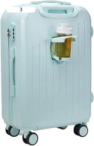 おしゃれ スーツケース 4 フロントオープン ハードケース 前開き USBポート付き 機内持ち込み 泊まる カップホルダー付き 軽量設計 多機能スーツケース 大容量 トラベル 国内旅行 超軽量 キ