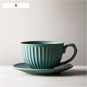 コーヒーマグ、ティーカップカップとソーサー付きセラミックマグ10.8ozコーヒーカップカップルカップオフィスや家庭用カップに適したマグカップのカプチーノセット、ホットココアマグ(B