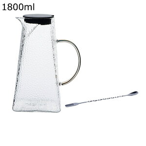 麦茶ポット ガラスポット 冷蔵庫 大容量 1.8L ドリンクピッチャー 直火可 耐熱耐冷 ウォータータンク 目詰まり防止 フィルター付き アイスティー コーヒー 透明 シンプル キッチン収納 家庭