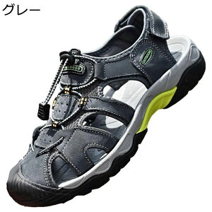 スポーツサンダル サンダル ビーサン 男性 天然牛革 夏 蒸れない つま先保護 履きやすい 速乾 防滑 軽量 快適 耐磨耗 耐久性 丈夫 通気性 ウォーキング キャンプ 川 旅行 運転 シンプル