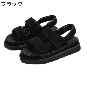 メンズ 厚底サンダル スエード おしゃれ ビーチサンダル カジュアル アウトドア ノースリーブ 通気 耐磨耗 歩きやすい 快適 マジックテープ 大きいサイズ スポーツ 夏 男女兼用 普段履き