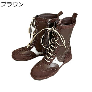 乗馬ブーツ 編み上げブーツ レザー レディース靴 スエード バイクブーツ 本革 ウエスタンブーツ サイドジッパー 秋用 冬 切り替え 歩きやすい フラット 走れる 滑らない ランニング アウト