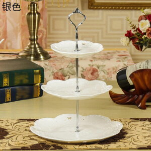 ケーキディスプレイスタンド 3段 デザートスタンド ケーキ陳列台 セラミック かわいい 耐熱皿 トレイ ディスプレイラック コンパクト フルーツ お菓子 果物 誕生日 結婚式 パーティー ホー