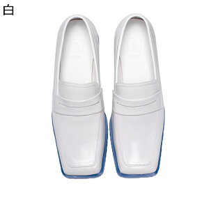 ローファーシューズ 本革 コンビ メンズ ミドルヒール3cm モカシン レザー スリッポン スクエアトゥ ドレスシューズ 春 秋冬 オシャレ 通気 履きやすい 快適 ノンスリップ 蒸れない 立ち仕事