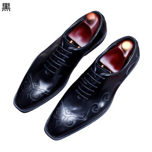 革靴 レザー レースアップ 彫り メンズ ビジネスシューズ 春夏用 大きいサイズ 本革 内羽根 スクエアトゥ おしゃれ ヴィンテージ 定番 紳士靴 オペラシューズ 立ち仕事 冠婚葬祭