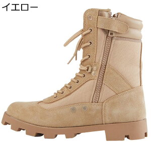 ショートブーツ メンズ ミリタリーブーツ ベルクロ サイドジッパー ワークブーツ トレッキングシューズ ハイキング バイクブーツ ハイカット アウトドア 砂漠 作業 大きいサイズ 履きやす