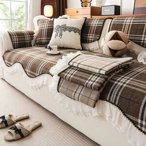 チェック ソファパッド ソファーカバー マルチカバー フリル マット ラグマット 四季通用 かけるだけ 座面だけ ズレない シート 滑り止め 形作り ソファパット 通気性 犬猫対策 傷防止 爪と