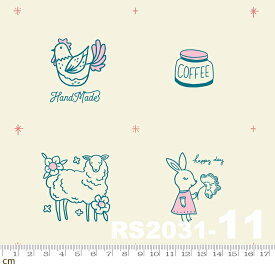 【Moda モダ】Purl-RS2031-11(2E-04) モチーフ柄 ベージュ系 コットン100% シーチング ruby star ルビースター【10cm単位販売】