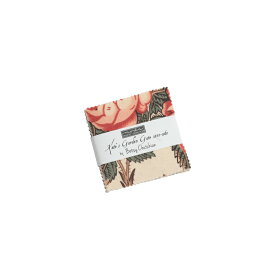 【クーポン最大500円OFF！】Kate's Garden Gate-31640MC(42枚) ブラウン系 ベージュ系 花柄 植物柄 アンティーク プレカット カットクロス ミニチャーム コットン100% シーチング 生地サンプル
