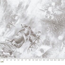 【Moda モダ】Blizzard Blues-33670-15(2E-07) ブラウン系 ホワイト系 植物柄 サンタクロース 雪 そり トナカイ柄 冬 クリスマス柄 コットン100％ シーチング【10cm単位販売】