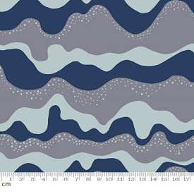 【Moda モダ】Floradora-RS6026-13(2E-08) ブルー グレー 幾何学柄 海 空 ruby star ルビースター コットン100% シーチング【10cm単位販売】