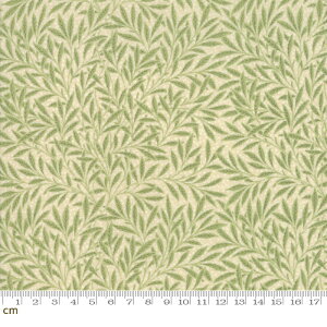 【Moda モダ】Morris Garden-7336-11(2E-05) グリーン 植物柄 ウィロー ウィリアムモリス コットン100% シーチング【10cm単位販売】