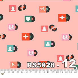 【Moda モダ】Flurry-RS5029-12(2E-03) ピンク系 桃色 アイテム柄 レコード クリスマス 冬 ルビースター コットン100％ シーチング【10cm単位販売】