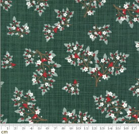 【Moda モダ】Juniper-13201-17(2E-07) グリーン系 植物柄 冬 ノスタルジック コットン100% シーチング【10cm単位販売】