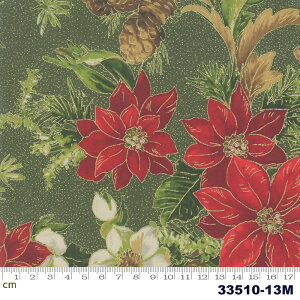 yModa _zPoinsettias & Pine Metallic-33510-13M(^bNH)(2E-03) O[n S[h |CZ`A A NX}X Rbg100 V[`Oy10cmPʔ̔z