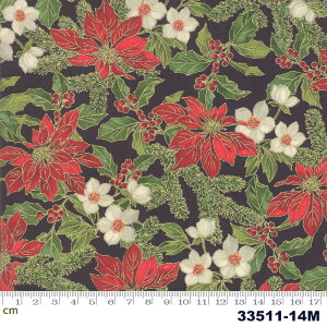 yModa _zPoinsettias & Pine Metallic-33511-14M(^bNH)(2E-03) ubNn S[h |CZ`A A NX}X Rbg100 V[`Oy10cmPʔ̔z