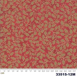 �yModa ���_�zPoinsettias & Pine Metallic-33515-12M(���^���b�N���H)(3A-10) ���b�h�n �S�[���h �A���� �N���X�}�X �R�b�g��100�� �V�[�`���O�y10cm�P�ʔ̔��z