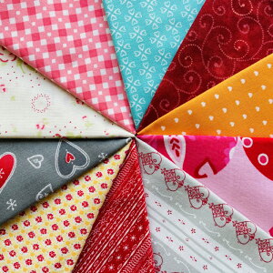 【バレンタイン柄限定】かわいいバレンタイン柄 カットクロス おまかせ10枚セット!(2F-15)