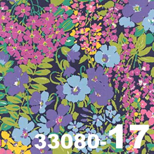 【Moda モダ】Regent Street Lawns 2015-33080-17(ローン生地)(3B-01) ネイビー系 グリーン系 パープル系 花柄 ボタニカル ファンシー コットン100%【10cm単位販売】