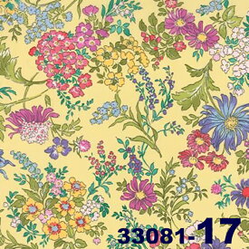 【Moda モダ】Regent Street Lawns 2015-33081-17(ローン生地)(2B-01) イエロー系 ピンク系 花柄 ボタニカル ファンシー コットン100%【10cm単位販売】