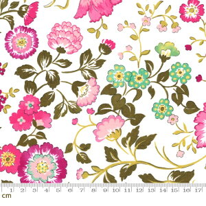 【Moda モダ】Regent Street Lawns 2016-33190-11(ローン生地)(2C-03) ホワイト系 ピンク系 花柄 ファンシー コットン100%【10cm単位販売】