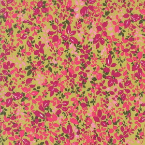 【Moda モダ】Regent Street Lawns 2016-33196-19(ローン生地)(2C-03) イエロー系 ピンク系 植物柄 葉っぱ ファンシー コットン100%【10cm単位販売】