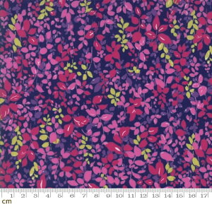 【Moda モダ】Regent Street Lawns 2016-33196-21(ローン生地)(2C-03) パープル系 植物柄 葉っぱ ファンシー コットン100%【10cm単位販売】