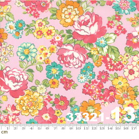 【Moda モダ】Regent Street Lawns 2018-33321-13(ローン生地)(2C-03) ピンク系 イエロー系 花柄 ファンシー コットン100%【10cm単位販売】