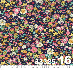 【Moda モダ】Regent Street Lawns 2018-33325-16(ローン生地)(2C-03) ネイビー系 ピンク系 小花柄 花畑 ファンシー コットン100%【10cm単位販売】