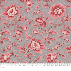 【Moda モダ】Le Bouquet Francais-13662-16LW(ローン生地)(2E-02) グレー系 ピンク系 白色 桃系 花柄　植物柄 フレンチジェネラル コットン ローン生地【10cm単位販売】