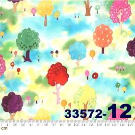 【Moda モダ】Fanciful Forest-33572-12(2E-04) イエロー系 オレンジ系 グリーン系 ピンク系 カラフル コットン100% シーチング フレンチジェネラル【10cm単位販売】