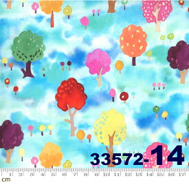 【Moda モダ】Fanciful Forest-33572-14(2E-04) イエロー系 オレンジ系 グリーン系 ピンク系 カラフル コットン100% シーチング フレンチジェネラル【10cm単位販売】