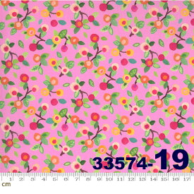 【Moda モダ】Fanciful Forest-33574-19(2E-04) イエロー系 オレンジ系 グリーン系 ピンク系 カラフル コットン100% シーチング フレンチジェネラル【10cm単位販売】