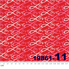 【クーポン最大500円OFF！】Love Grows-19861-11(2D-04) ホワイト系 レッド系 ピンク系 ハート柄 バレンタイン かわいい コットン100％ シーチング【10cm単位販売】