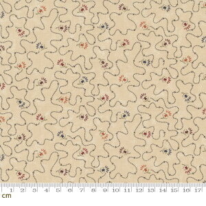 【Moda モダ】Clover Blossom Farm-9716-11(2D-01) ベージュ系 クリーム系 花柄 幾何学模様 かわいい コットン100% シーチング【10cm単位販売】