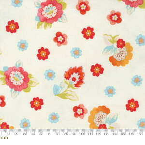 【Moda モダ】Jolie-33692-11(3B-02) ホワイト系 レッド系 花柄 ファンシー コットン100% シーチング【10cm単位販売】