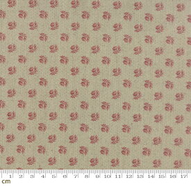 【Moda モダ】Le Marais-13735-15L(2C-03) ベージュ レッド 植物柄 花柄 ドット柄 フレンチアンティーク リネン生地 French General フレンチジェネラル キャンバス生地 110cm幅【10cm単位販売】