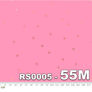 【Moda モダ】Camellia-RS0005-55M(メタリック加工)(3A-02) ピンク系 ゴールド 星柄 記号柄 コットン100% シーチング ruby star ルビースター【10cm単位販売】