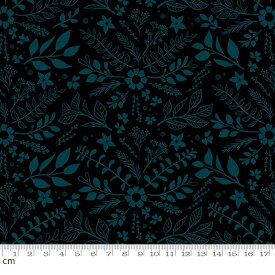 【Moda モダ】Curio-RS0062-15(3B-01) ブラック系 小花柄 植物柄 アイテム柄 レトロポップ コットン100% シーチング ruby star ルビースター【10cm単位販売】