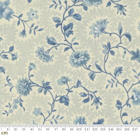 【Moda モダ】Bleu De France-13932-14(3B-02) ベージュ系 ブルー系 ホワイト系 アイボリー系 植物柄 花柄 アンティーク コットン100% シーチング French General フレンチジェネラル 【10cm単位販売】