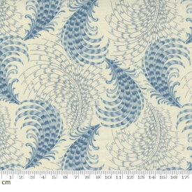 【Moda モダ】Bleu De France-13933-13(3B-02) ブルー系 ベージュ系 植物柄 アンティーク コットン100% シーチング French General フレンチジェネラル 【10cm単位販売】